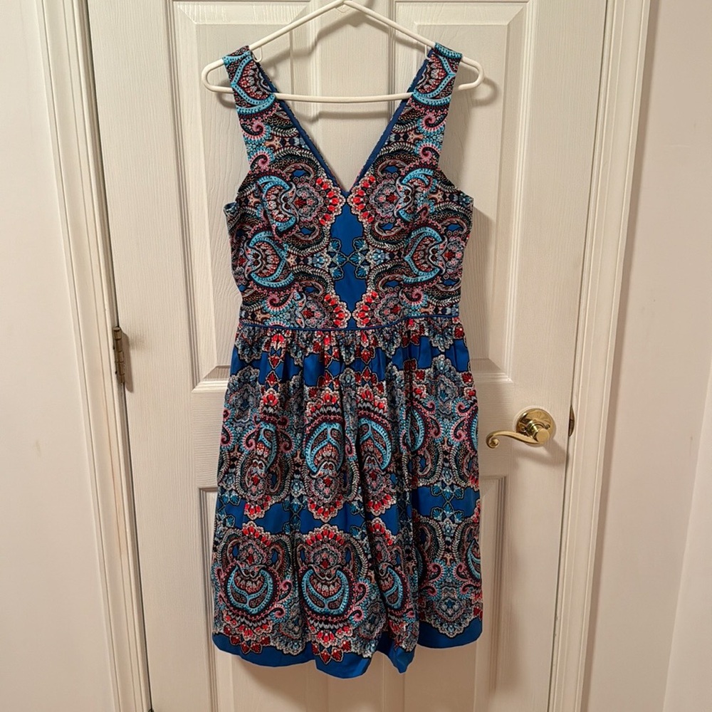 Maggy London printed fit and flare dress